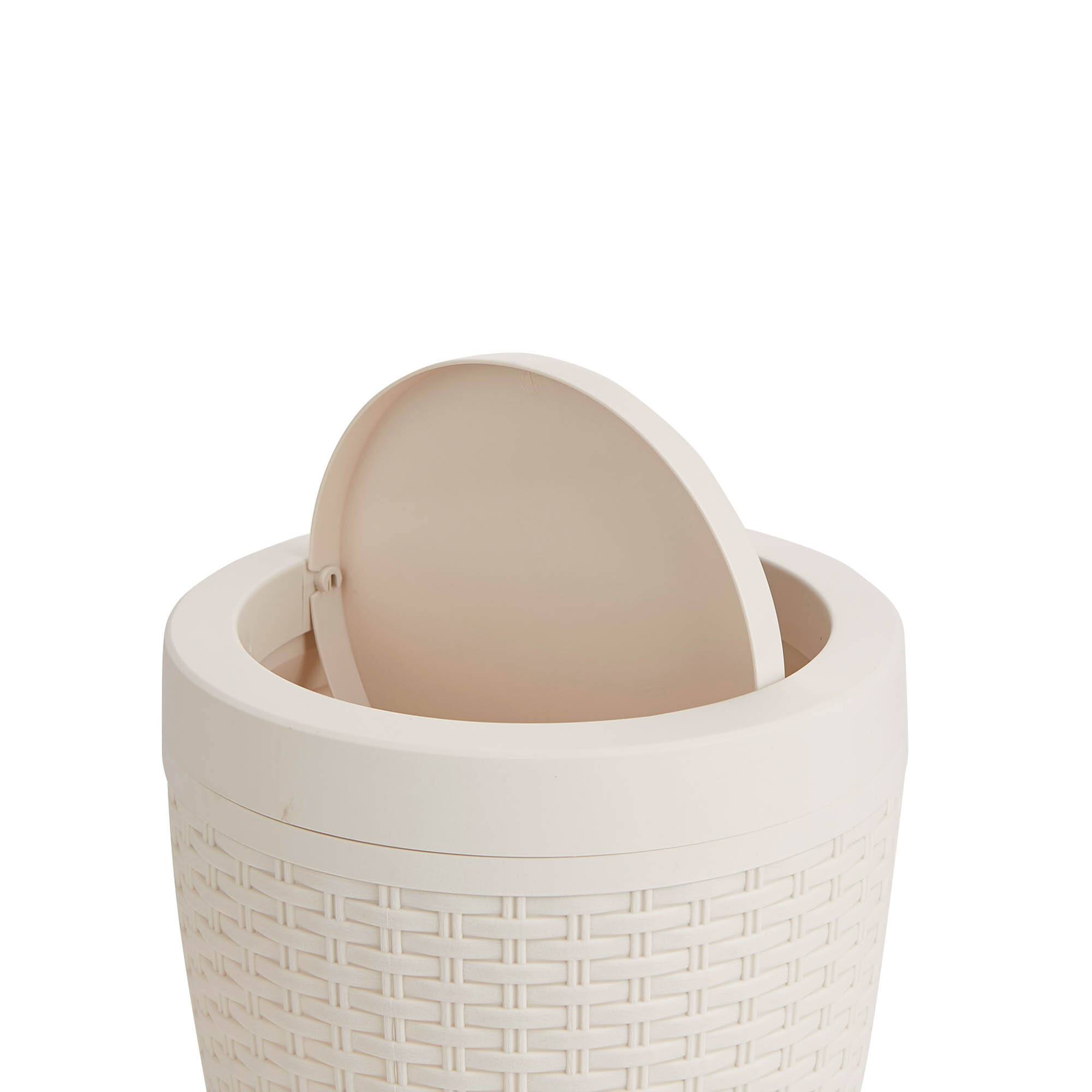 Mind Reader Ivory Bathroom Trash Garbage Bin